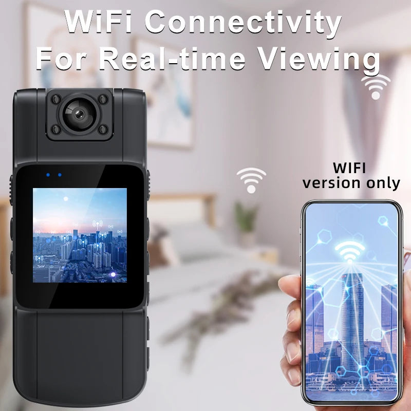 4K HD Wifi Mini Camera Color Screen Portable Night Vision Police Camera Small Bike Camcorder Portable Digital Video Recorder
