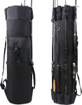 Fishing Pole Bag with Rod Holder Fishing Rod Bag, 5 Rod & Reel Organizer Bag Waterproof Large Capacity Fishing Tackle Storage Bag Travel Carry Case Fishing Gifts for Men