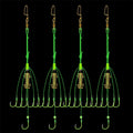 Carp Fishing Feeders Bait Fishing Hooks with Fishing Spring Carp Feeder (Pack of 4)