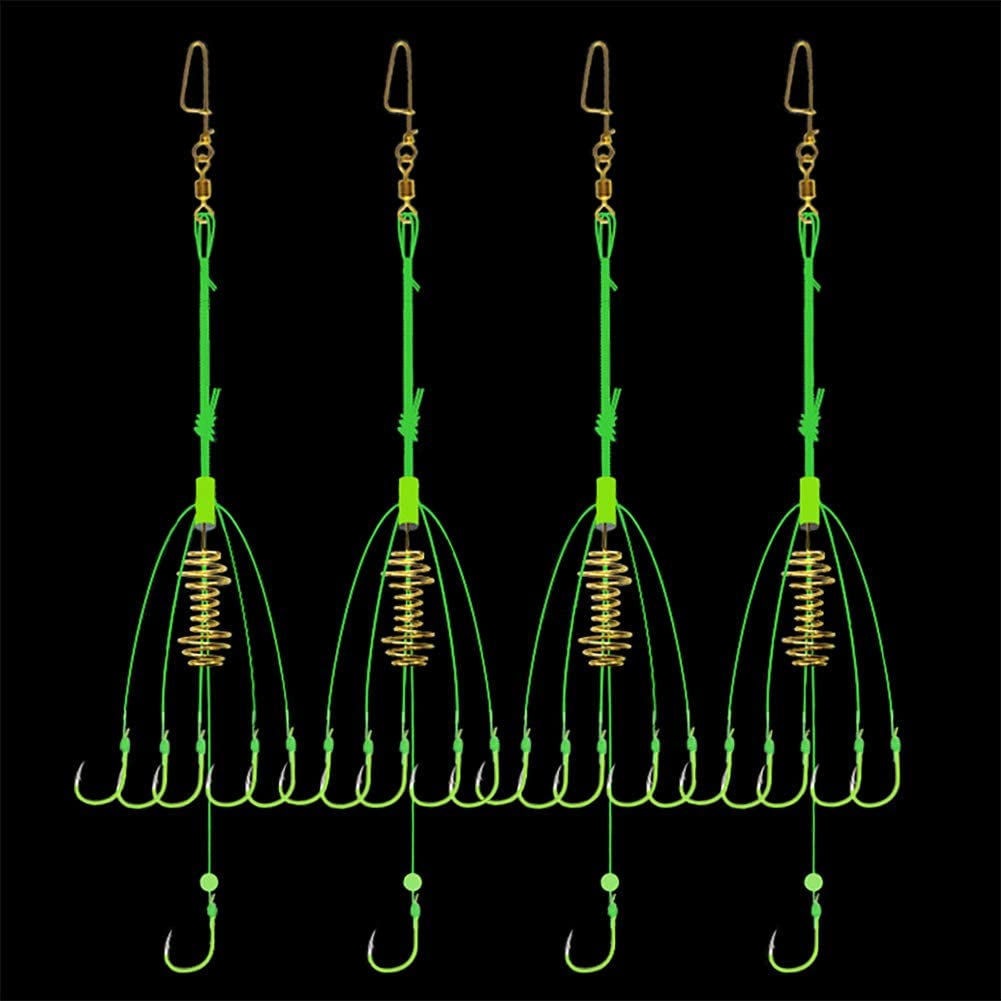 Carp Fishing Feeders Bait Fishing Hooks with Fishing Spring Carp Feeder (Pack of 4)