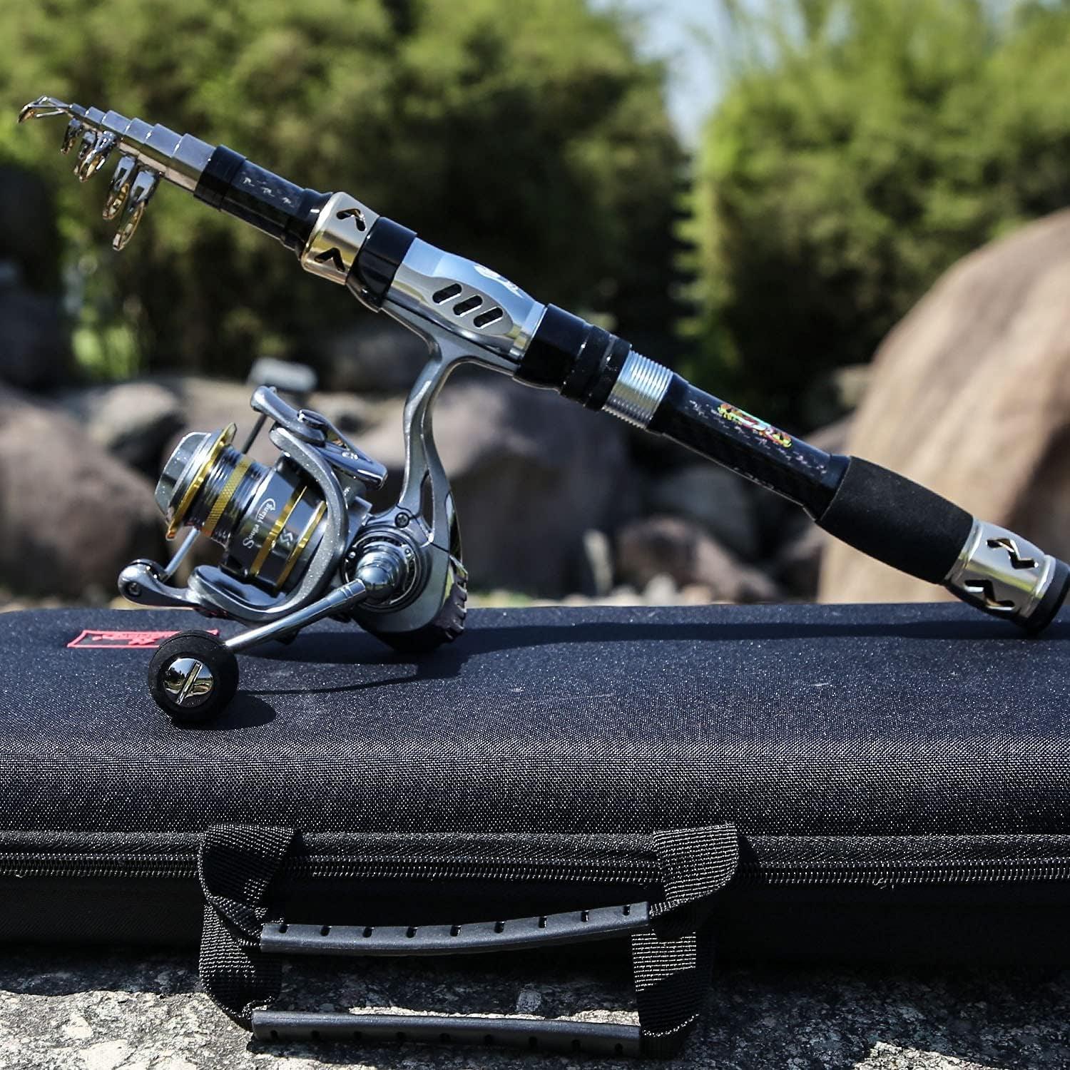 Telescopic Fishing Pole with Spinning Reel Portable Fishing Rod Reel Combos