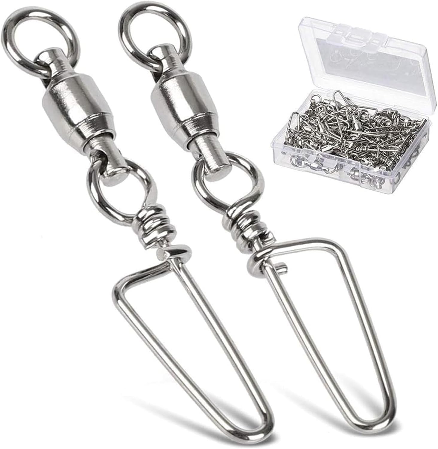 High Strength Fishing Snap Swivels - Stainless Steel Ball Bearing Swivels - Saltwater & Freshwater Fishing
