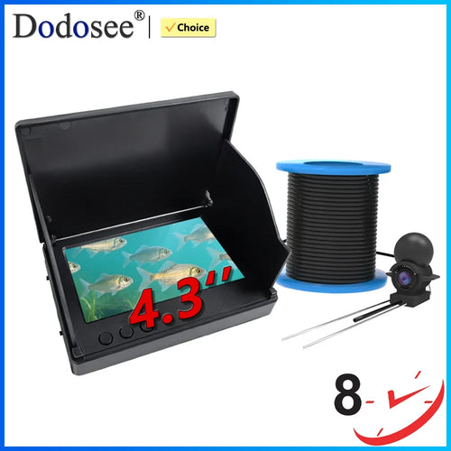 220° Underwater Fishing Camera Handheld 1080P 4.3'' LCD Fish Finder Portable Fish Depth Finder Water with Night Vision