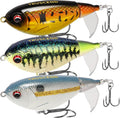 Popobait Easy Catch Fishing Lures with BKK Hooks, Instant Startup, Longer Cast, Balanced Spray/Sound/Swim, Plopper Topwater Lures for Bass, Trout, Pike, Walleye, Freshwater Saltwater Fishing