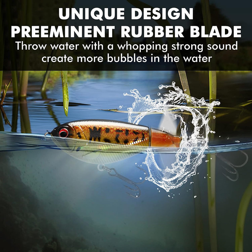 Popobait Easy Catch Fishing Lures with BKK Hooks, Instant Startup, Longer Cast, Balanced Spray/Sound/Swim, Plopper Topwater Lures for Bass, Trout, Pike, Walleye, Freshwater Saltwater Fishing