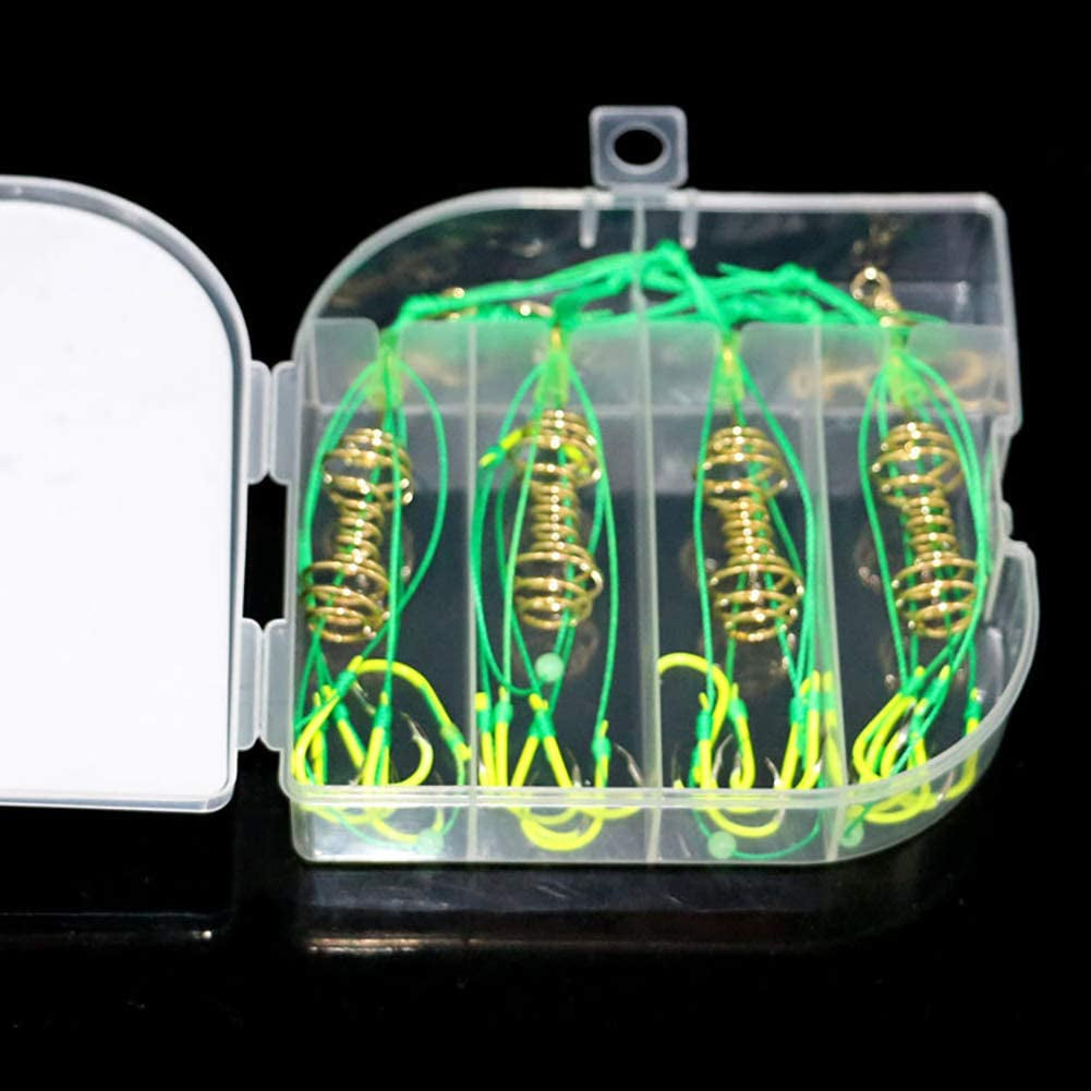 Carp Fishing Feeders Bait Fishing Hooks with Fishing Spring Carp Feeder (Pack of 4)